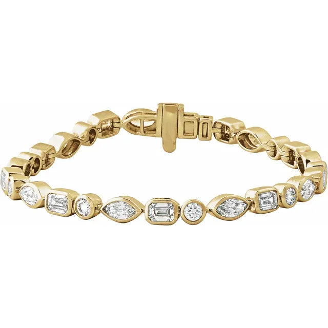 7 1/8 CTW Multi-Shape Lab Diamond Bezel Bracelet
