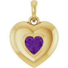 Load image into Gallery viewer, Gemstone Puffy Heart Pendant
