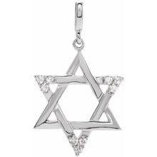 Load image into Gallery viewer, Sterling Silver 1/10 CTW Natural Diamond Star of David Pendant
