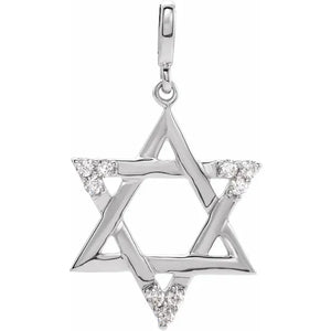 Sterling Silver 1/10 CTW Natural Diamond Star of David Pendant