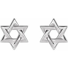 Load image into Gallery viewer, Sterling Silver Star of David Earrings
