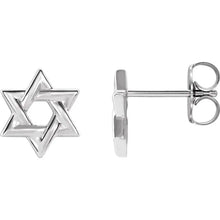 Load image into Gallery viewer, Sterling Silver Star of David Earrings
