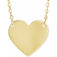 Load image into Gallery viewer, 14k Yellow Gold Engravable Heart 16-18&quot; Necklace
