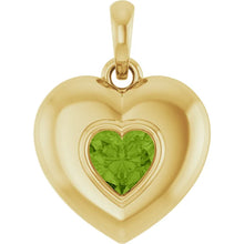 Load image into Gallery viewer, Gemstone Puffy Heart Pendant
