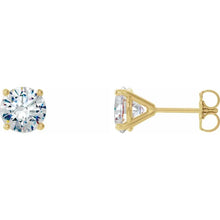 Load image into Gallery viewer, 2 CTW Lab-Grown Diamond 4-Prong Stud Earrings 14K Gold
