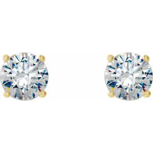 Load image into Gallery viewer, 2 CTW Lab-Grown Diamond 4-Prong Stud Earrings 14K Gold
