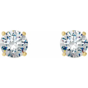 2 CTW Lab-Grown Diamond 4-Prong Stud Earrings 14K Gold