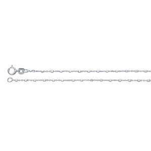 Sterling Silver 1mm Cable Chain with 1.2mm Cube Beads 16 inches