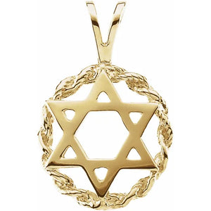 Star Of David Pendant 14k Yellow Gold