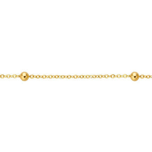 14K Yellow Gold Cable Chain Necklace with 1.7mm Round Beads