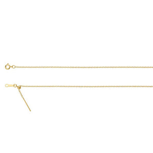 14K Yellow Gold Adjustable Cable Chain Necklace