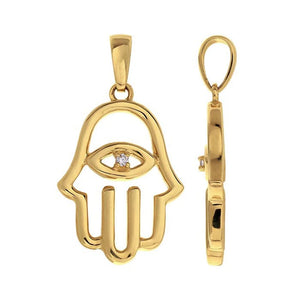 Diamond-Set Hamsa Pendant