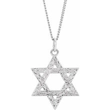 Load image into Gallery viewer, Sterling Silver 25.2x22.7 mm Star of David 18&quot; Necklace
