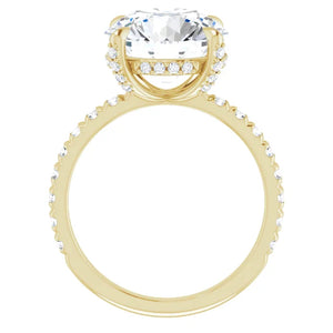 4.82ct F VS1 Iced Lab-Grown Diamond Shank Halo Crown Engagement Ring