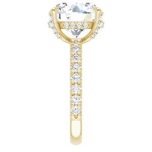 4.82ct F VS1 Iced Lab-Grown Diamond Shank Halo Crown Engagement Ring