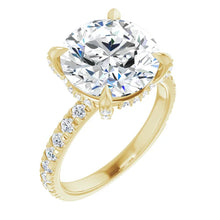 Load image into Gallery viewer, 4.82ct F VS1 Iced Lab-Grown Diamond Shank Halo Crown Engagement Ring
