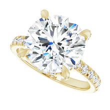 Load image into Gallery viewer, 4.82ct F VS1 Iced Lab-Grown Diamond Shank Halo Crown Engagement Ring
