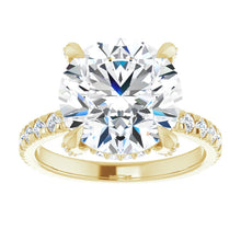 Load image into Gallery viewer, 4.82ct F VS1 Iced Lab-Grown Diamond Shank Halo Crown Engagement Ring
