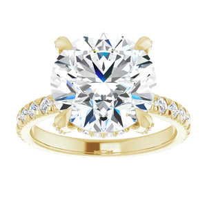 4.82ct F VS1 Iced Lab-Grown Diamond Shank Halo Crown Engagement Ring