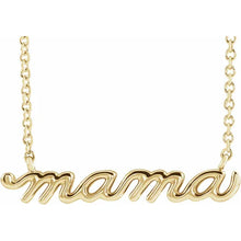 Load image into Gallery viewer, 14K Yellow Petite Mama Script 18&quot; Necklace
