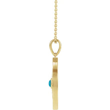 Load image into Gallery viewer, Natural Turquoise &amp; 1/6 CTW Natural Diamond Evil Eye 16-18&quot; Necklace 14k Yellow Gold
