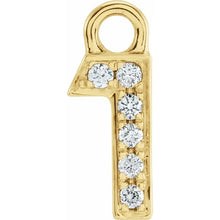 Load image into Gallery viewer, 14K Yellow .02 CTW Natural Diamond Numeral 1 Dangle
