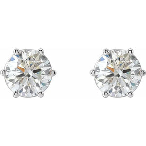 2 CTW Lab-Grown Diamond Earrings 14k White Gold