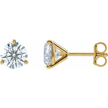 Load image into Gallery viewer, 3 CTW Lab-Grown Diamond Stud Earrings 14k Yellow Gold
