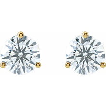 Load image into Gallery viewer, 3 CTW Lab-Grown Diamond Stud Earrings 14k Yellow Gold
