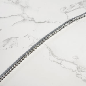 Platinum Natural Diamond 4.5 ctw Half Bezel Tennis Bracelet