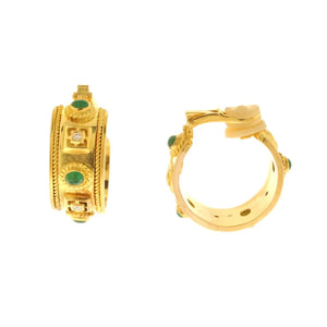 18k Diamond Emerald Designer Clip-On Earrings