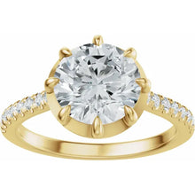Load image into Gallery viewer, Georgian Inspired Button Back  with a Lab Old European Cut Diamond
