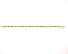 Load image into Gallery viewer, Estate Vintage 14K Yellow Gold Emerald &amp; .50 Carat Diamond Bracelet 7&quot;
