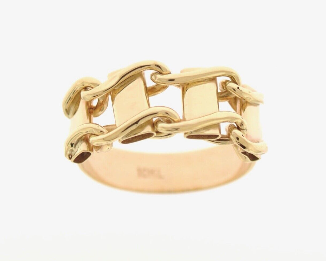 Vintage 10K Yellow Gold 8mm Chain Link Ring