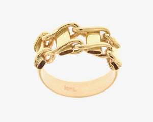 Vintage 10K Yellow Gold 8mm Chain Link Ring