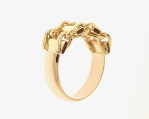 Vintage 10K Yellow Gold 8mm Chain Link Ring