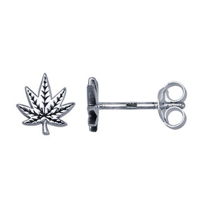 Cannabis Weed Leaf Studs