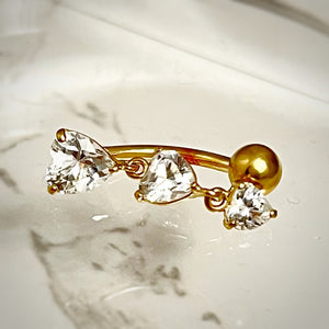 14k Heart Belly Button Ring