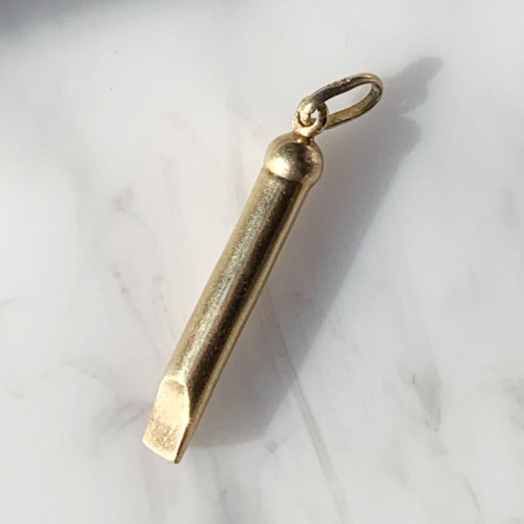 14k Working Whistle Charm