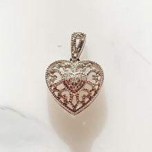 Load image into Gallery viewer, Sterling Silver &amp; Diamond Heart Pendant
