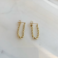 Load image into Gallery viewer, 14k Rope Dangly Earrings
