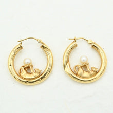 Load image into Gallery viewer, KITTY CAT HOOPS WITH PEARLS
