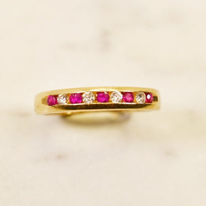 Sparkly Rubies & Diamonds Pinky Ring