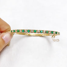 Load image into Gallery viewer, Emerald and 1 CTW Diamond Bangle
