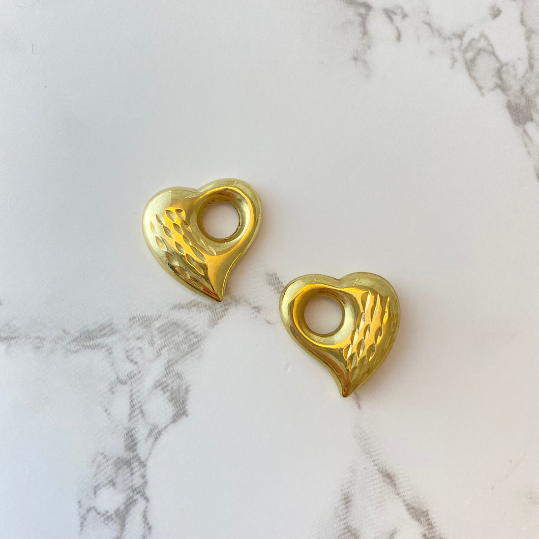 Puffy Heart Charm with Grooves