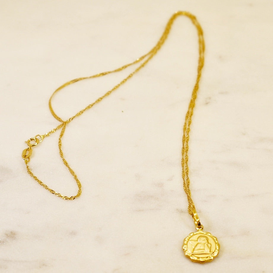 Cherub Medallion with Necklace