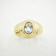 Load image into Gallery viewer, Aquamarine Ribbed Ring
