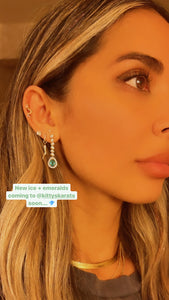 18K Emerald Tear Drop Earrings