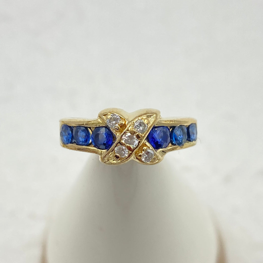 Sapphire Diamond .05 CTW Ring