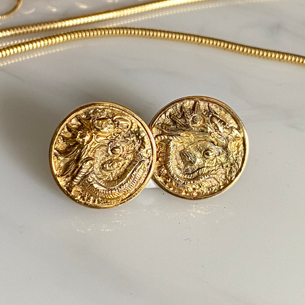 Dragon Medallion Earrings